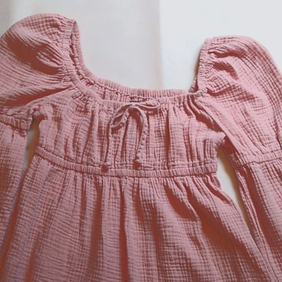 Women's Solid Short Sleeve Organza Muse Dress Wild Fable Pink Dress Size Small - Picture 3 of 5